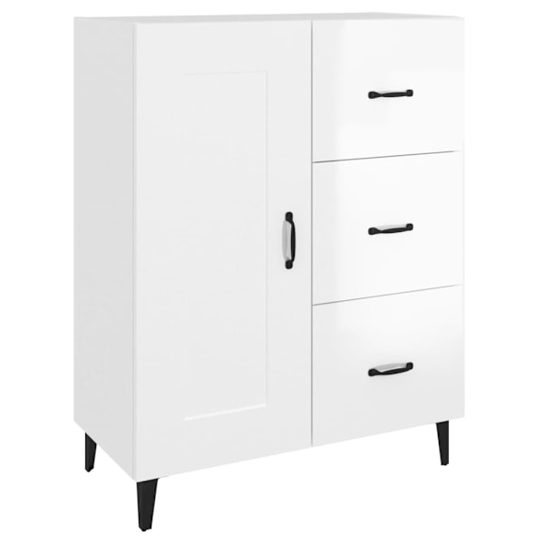 vidaXL Skänk vit högglans 69,5x34x90 cm konstruerat trä Vit