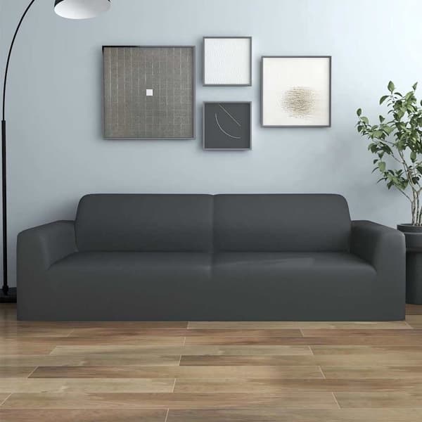 vidaXL Sofföverdrag 3-sits med stretch antracit polyesterjersey Antracit