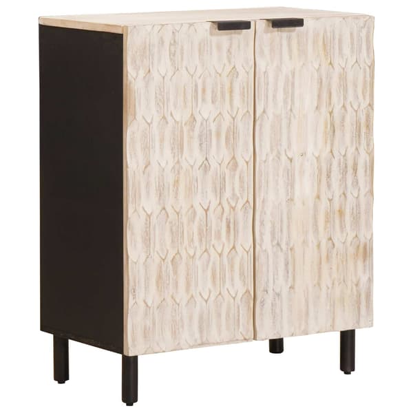 vidaXL Sideboard 3 st 60 x 33 x 75 cm Massivt mangoträ Vit