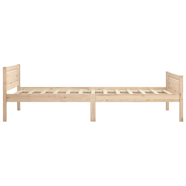 vidaXL Sängram massiv furu 100x200 cm Brun