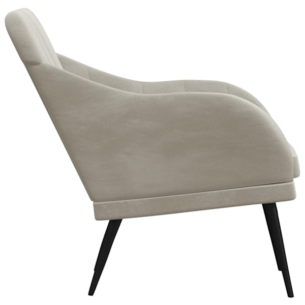vidaXL Fåtölj ljusgrå 63x76x80 cm sammet Grå