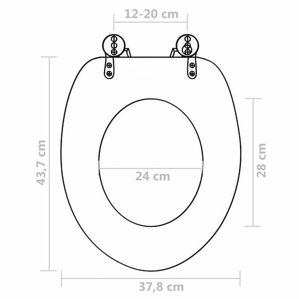 vidaXL Toalettsitsar med lock 2 st MDF porslin multifärg