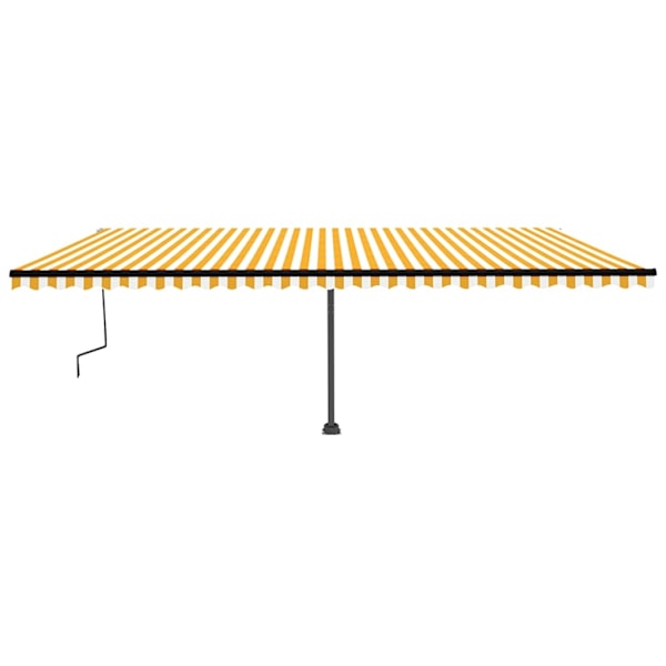 vidaXL Fristående markis manuellt infällbar 600x350 cm gul/vit Gul