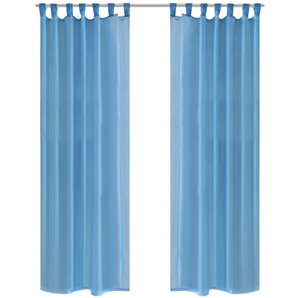 vidaXL Genomskinlig gardin 140 x 245 cm 2-pack Turkos Turkos