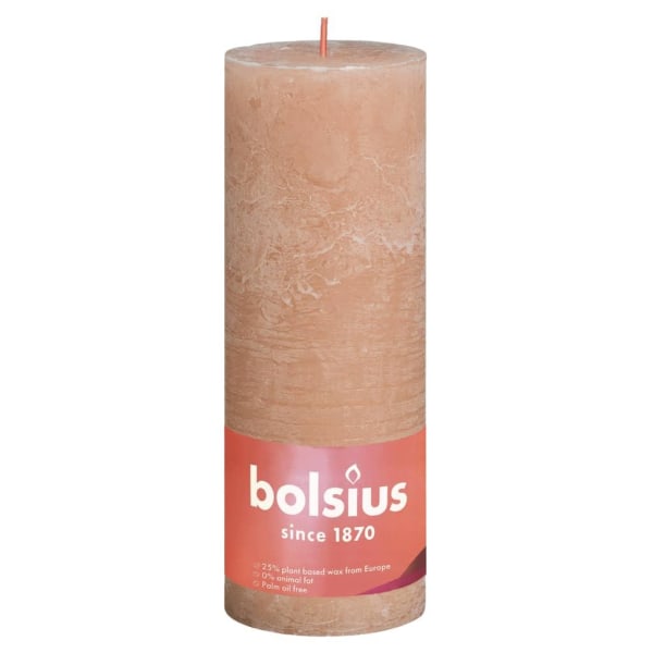 Bolsius Rustika blockljus 4-pack 190x68 mm ljusrosa Rosa