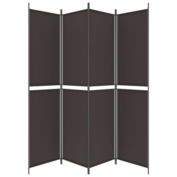 vidaXL Rumsavdelare 4 paneler brun 200x220 cm tyg Brun