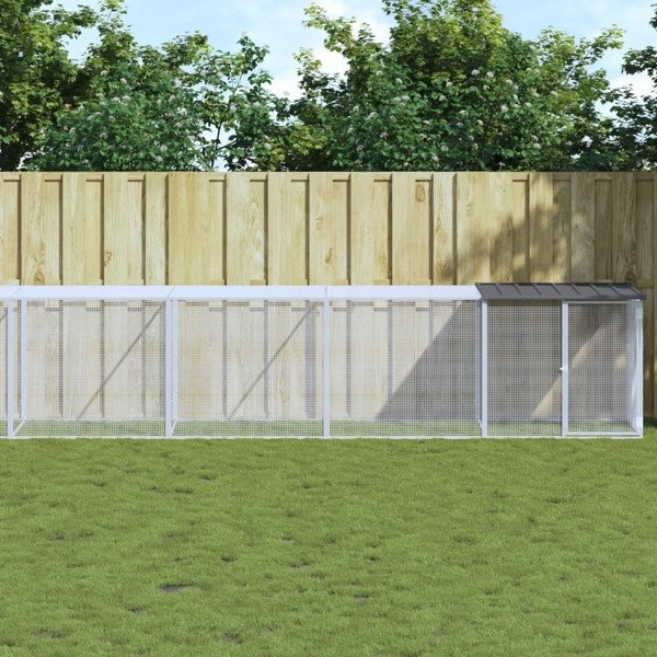 vidaXL Hönsbur med tak antracit 1003x98x90 cm galvaniserat stål Antracit