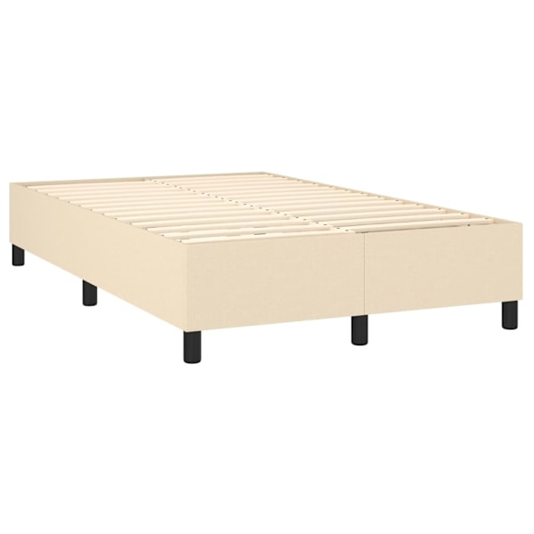 vidaXL Sängram utan madrass gräddvit 120x200 cm tyg Kräm