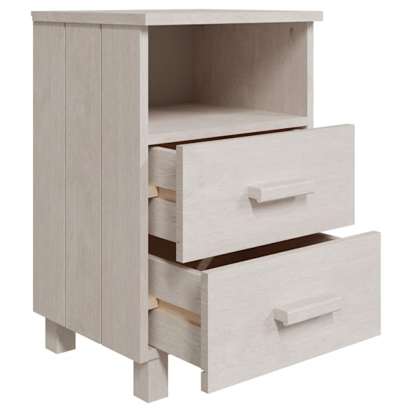 vidaXL Sängbord HAMAR 2 st vit 40x35x62 cm massivt trä Vit