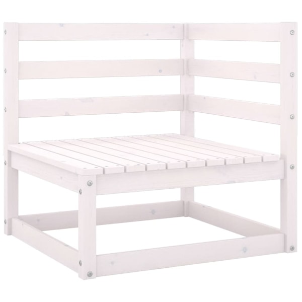 vidaXL Loungegrupp med dynor 6 delar massiv furu Vit