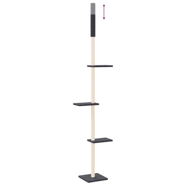vidaXL Golv-till-tak klösträd mörkgrå 267,5-297,5 cm Grå
