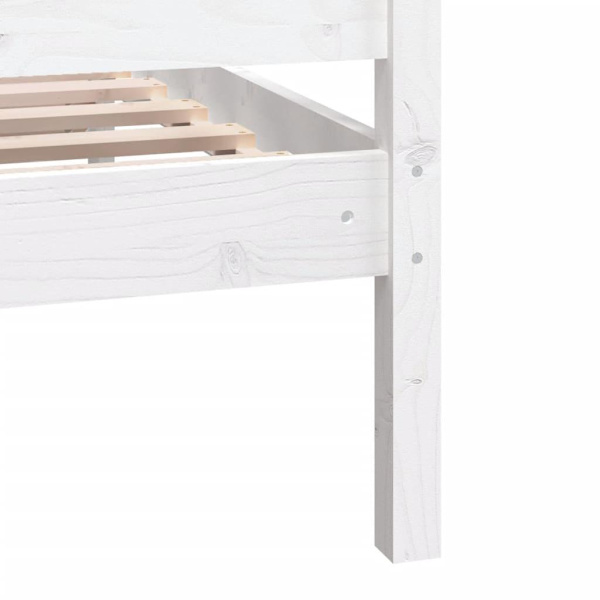 vidaXL Sängram massiv furu 90x190 cm vit