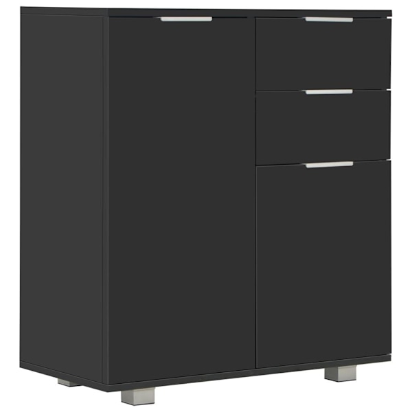 vidaXL Skänk högglans svart 71x35x80 cm spånskiva Svart