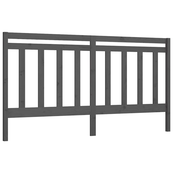vidaXL Sänggavel grå 206x4x100 cm massiv furu grå