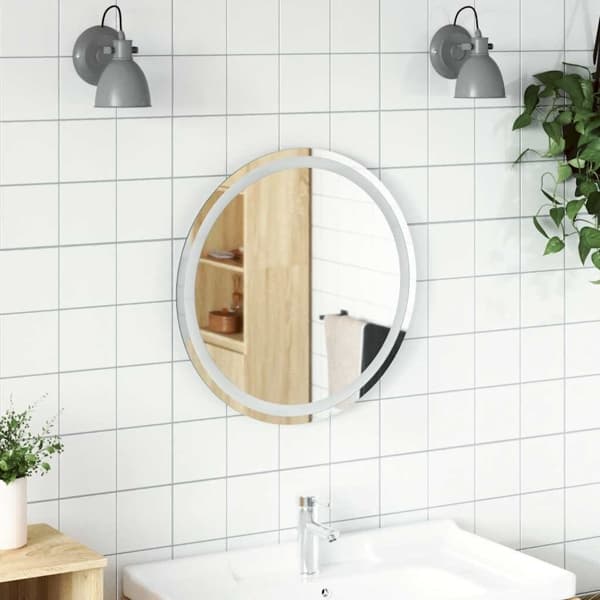 vidaXL Badrumsspegel LED 60 cm rund Transparent