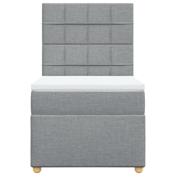 vidaXL Ramsäng med madrass ljusgrå 100x200 cm tyg Grå