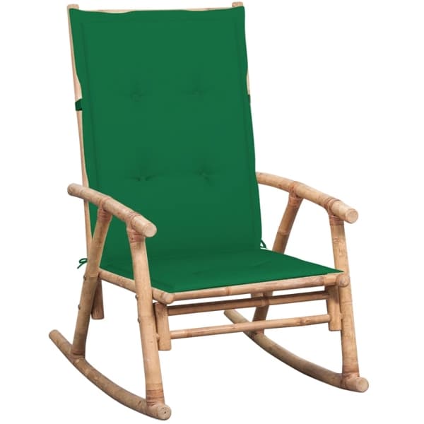 vidaXL Gungstol med dyna bambu Grön