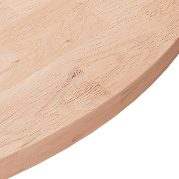 vidaXL Rund bordsskiva Ø80x2,5 cm obehandlat massiv ek Brun