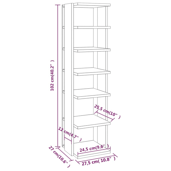 vidaXL Skoskåp betonggrå 27,5x27x102 cm konstruerat trä grå