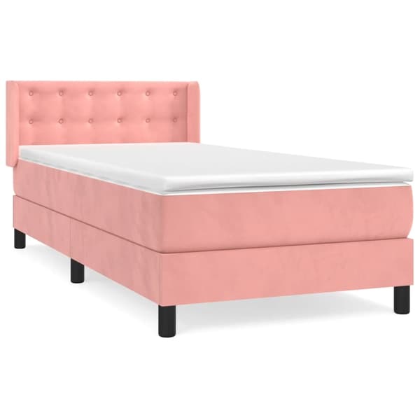 vidaXL Ramsäng med madrass rosa 100x200 cm sammet Rosa