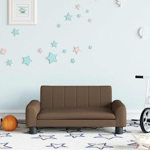 vidaXL Barnsoffa brun 70x45x30 cm tyg Brun