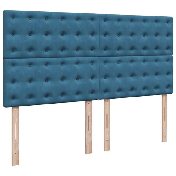 vidaXL Ramsäng med madrass mörkblå 180x200 cm sammet Blå