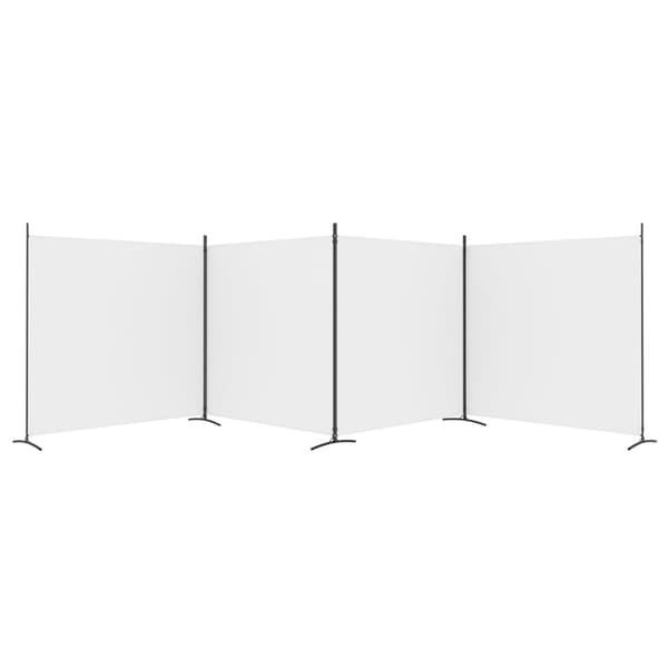 vidaXL Rumsavdelare 4 paneler vit 698x180 cm tyg Vit