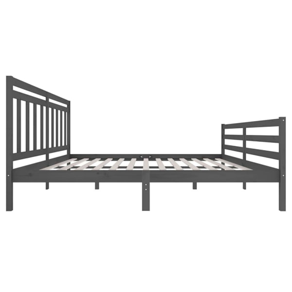 vidaXL Sängram grå massivt trä 200x200 cm Grå