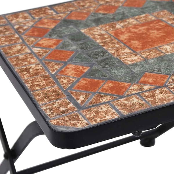 vidaXL Caféstolar i mosaik 2 st orange/grå Orange