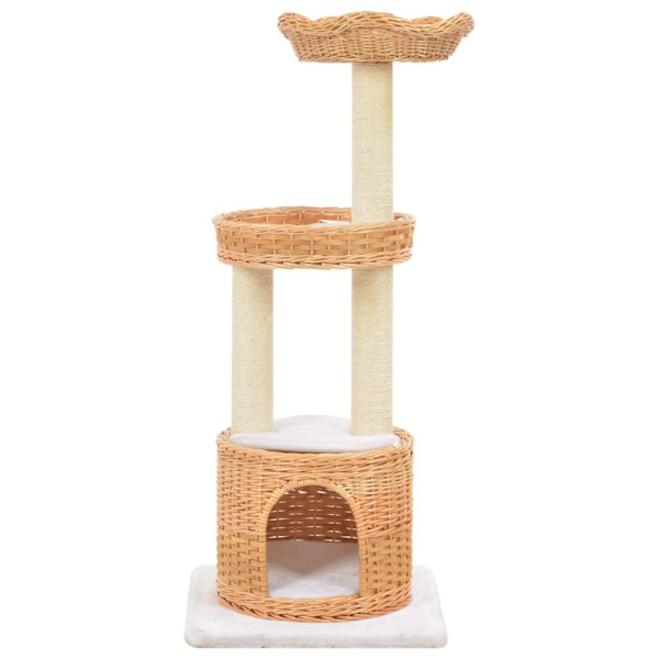 vidaXL Katt Klösträd med klöspelare i sisal & naturlig pil Brun