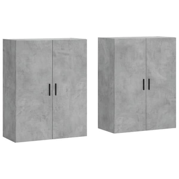 vidaXL Väggskåp 2 st betonggrå 69,5x34x90 cm Grå