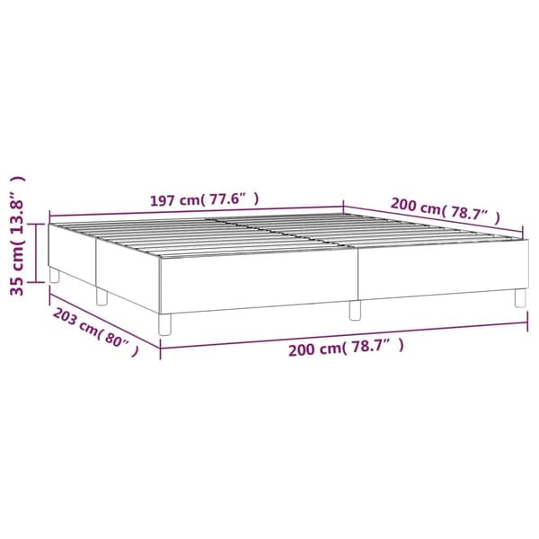 vidaXL Sängram utan madrass mörkgrå 200x200 cm sammet Grå