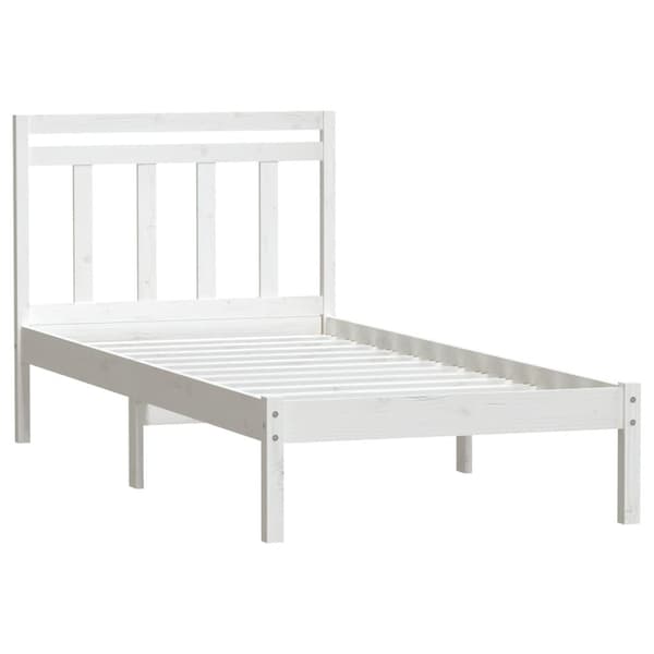 vidaXL Sängram vit massiv furu 100x200 cm Vit