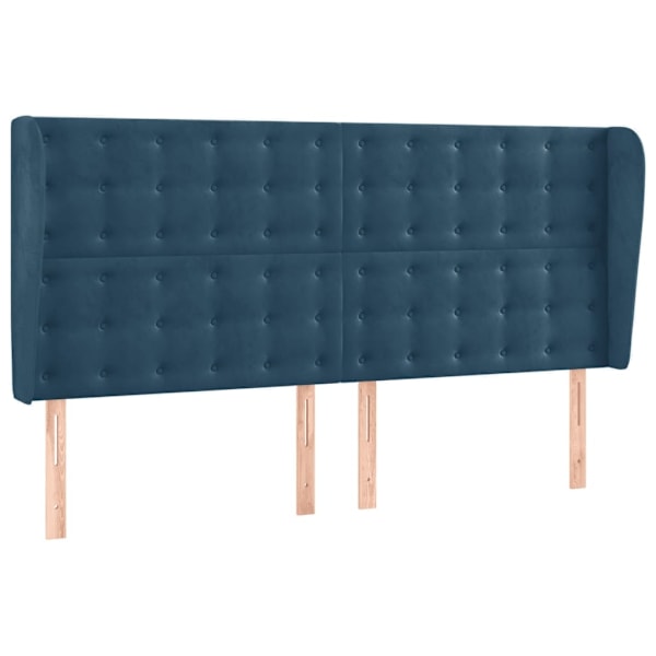 vidaXL Ramsäng med madrass & LED mörkblå 200x200 cm sammet Blå