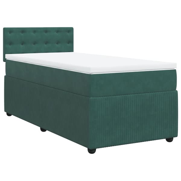 vidaXL Ramsäng med madrass mörkgrön 100x200 cm sammet Grön