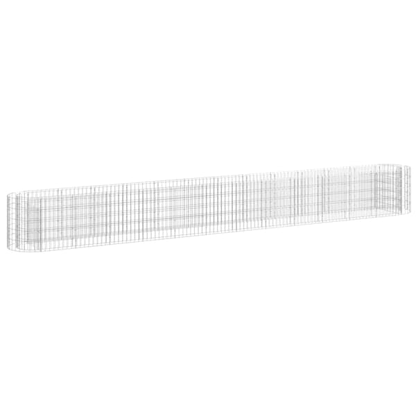 vidaXL Planteringsgabion galvaniserat järn 470x50x50 cm Silver
