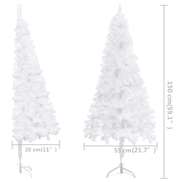 vidaXL Plastgran för hörn vit 150 cm PVC Vit