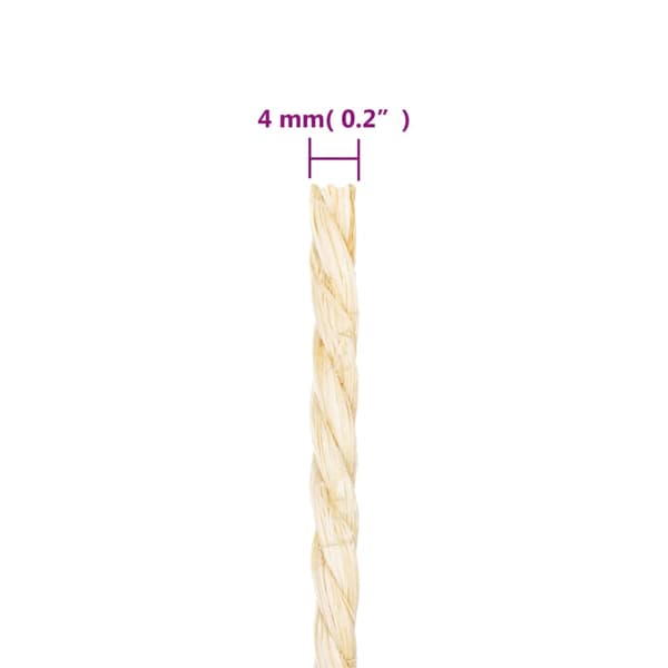 vidaXL Rep 100% sisal 4 mm 250 m