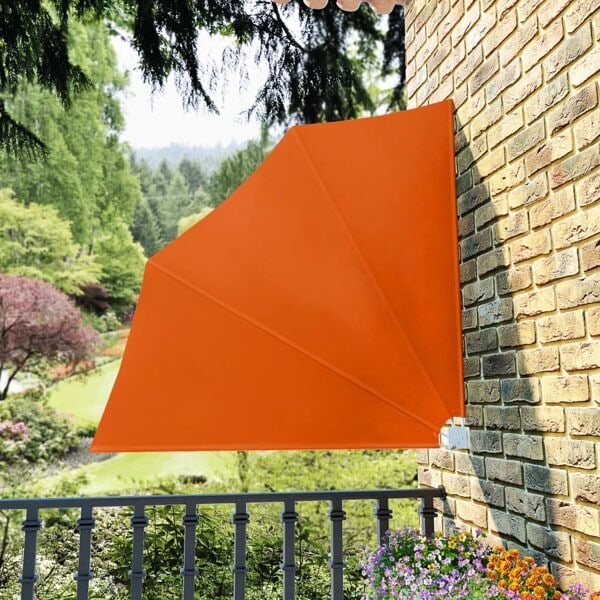 vidaXL Vindskydd för altan hopfällbar 140 x cm Terrakotta Orange