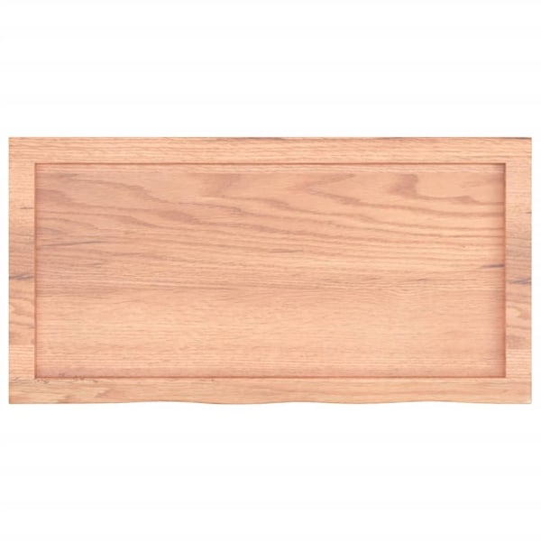 vidaXL Bordsskiva ljusbrun 80x40x(2-6) cm behandlad massiv ek Brun