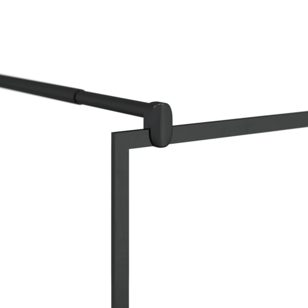 vidaXL Duschvägg med klart ESG-glas 100x195 cm svart Transparent
