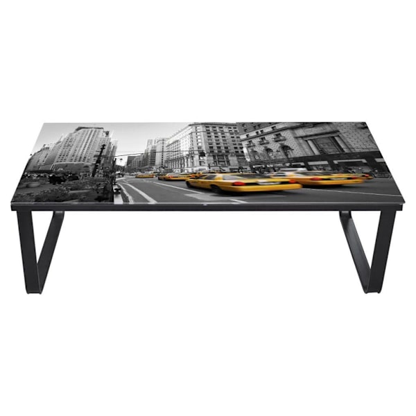 vidaXL Rektangulärt Soffbord Glas med bild 90x45x32cm multifärg