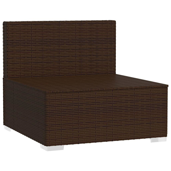 vidaXL Soffa 4-sits med dynor konstrotting brun Brun