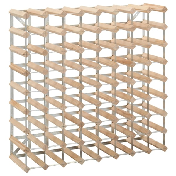 vidaXL Vinställ för 72 flaskor massiv furu Beige