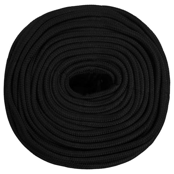 vidaXL Rep svart 6 mm 100 m polyester