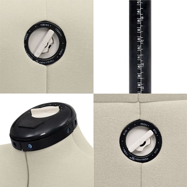 vidaXL Justerbar provdocka dam gräddvit M stl 40-46 Creme