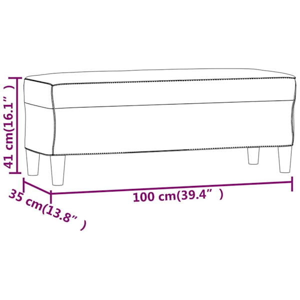 vidaXL Bänk svart 100x35x41 cm konstläder Svart