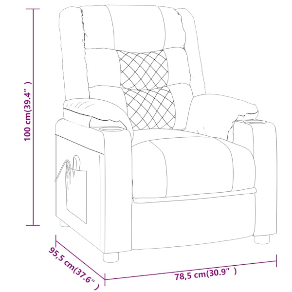 vidaXL Reclinerfåtölj cappuccino konstläder Brun