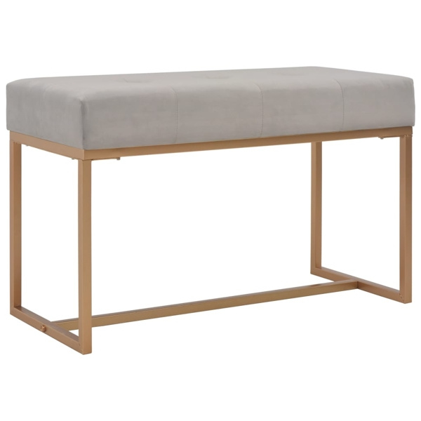 vidaXL Bänk 80 cm grå sammet grå