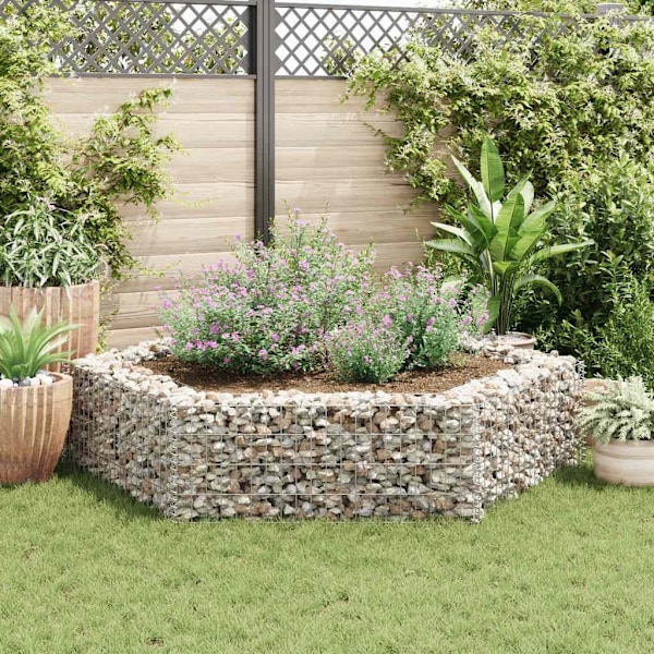 vidaXL Hexagonal planteringsgabion 200x173x40 cm Silver